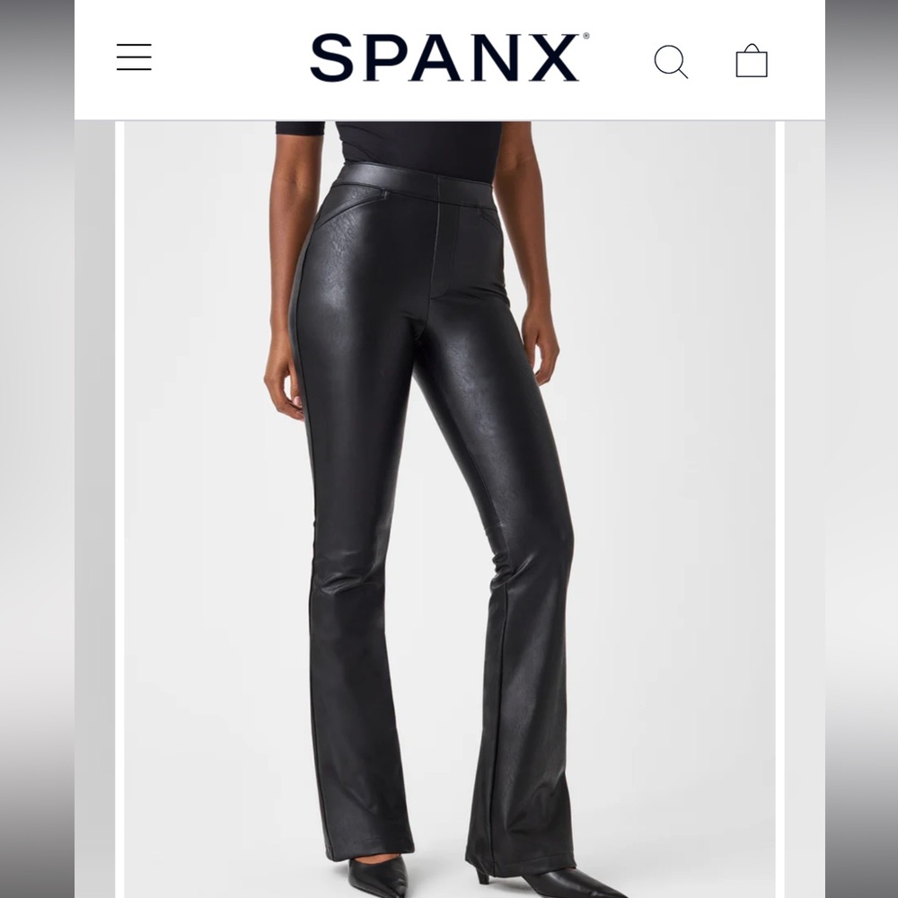 Spanx Leather Bootcut Pants Size L